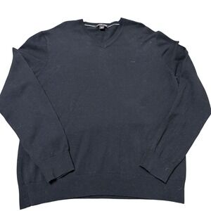 Michael Kors Black V-Neck Knit Sweater Men's XL MK Logo‎